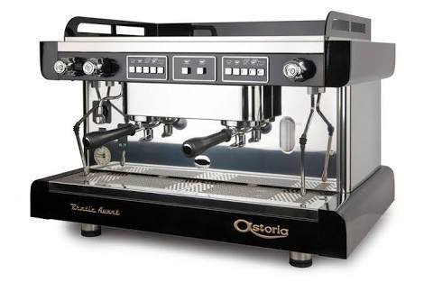 Astoria Pratic Avant semi-automatic coffee machine in black color front look